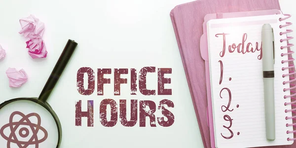 Conceptual Display Office Hours Business Concept Hours Which Business Normally — ストック写真