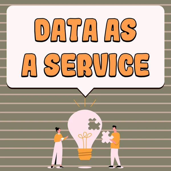 Text sign showing Data As A Service, Business concept act of securing and to storing data for long term retention
