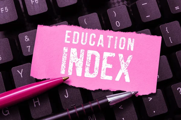 Text Caption Presenting Education Index Conceptual Photo Aiming Meet Learning —  Fotos de Stock