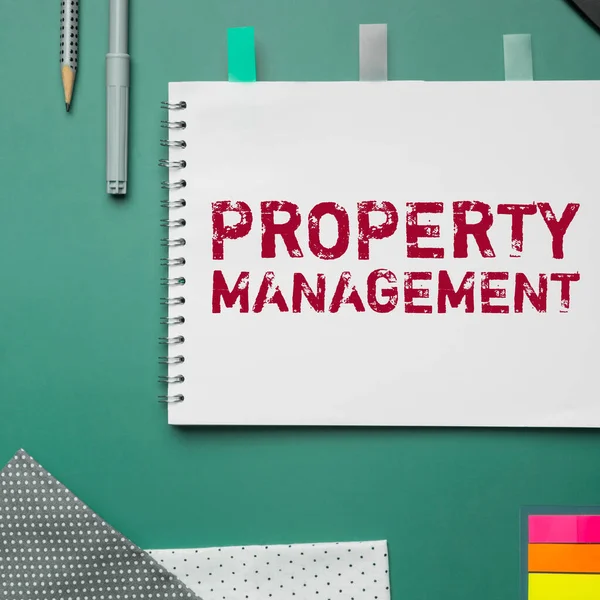 Szöveg Megjelenítése Property Management Word Overlooking Real Estate Preserved Value — Stock Fotó