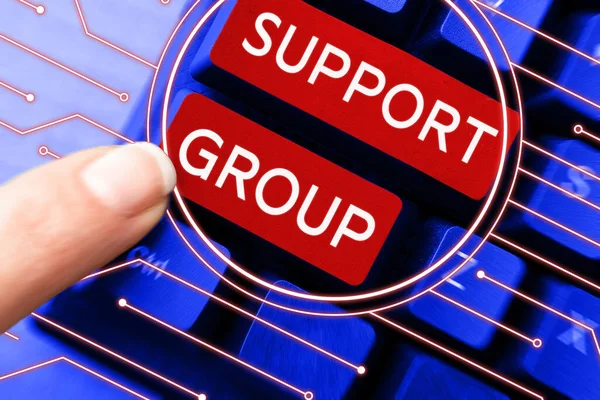 Texto Manuscrito Support Group Business Mostra Número Pessoas Envolvidas Compromisso — Fotografia de Stock