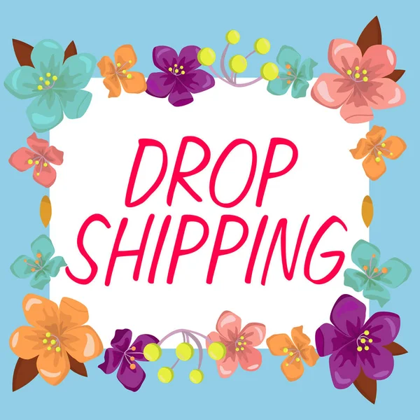Написання Тексту Drop Shipping Бізнес Ідея Відправляти Товари Від Виробника — стокове фото
