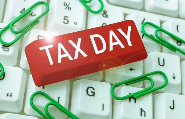 Writing Displaying Text Tax Day Internet Concept Colloquial Term Time — Stock Photo, Image