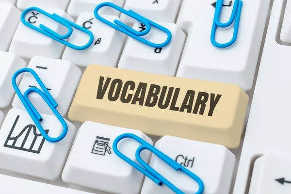 Handwriting Text Vocabulary Business Concept Collection Words Phrases Alphabetically Arranged — Fotografia de Stock
