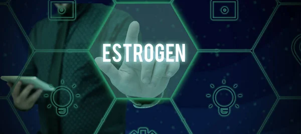 에스트로겐을 분비하는 호르몬 그룹은 여성의 의발달을 — 스톡 사진