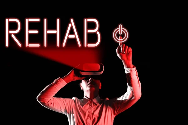Conceptueel Bijschrift Rehab Business Concept Cursus Behandeling Voor Drugsverslaving Typisch — Stockfoto