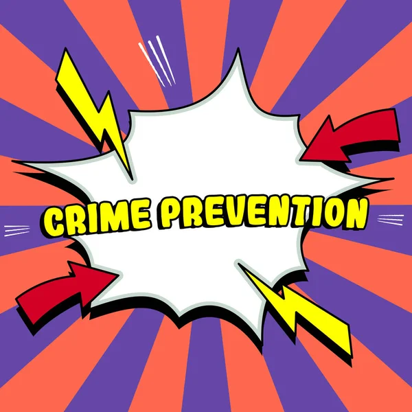 Scrivere Visualizzando Testo Prevenzione Del Crimine Foto Concettuale Federale Azioni — Foto Stock