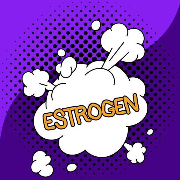 호르몬 그룹을 단어인 에스트로겐을 표시는 여성의 의발달을 — 스톡 사진