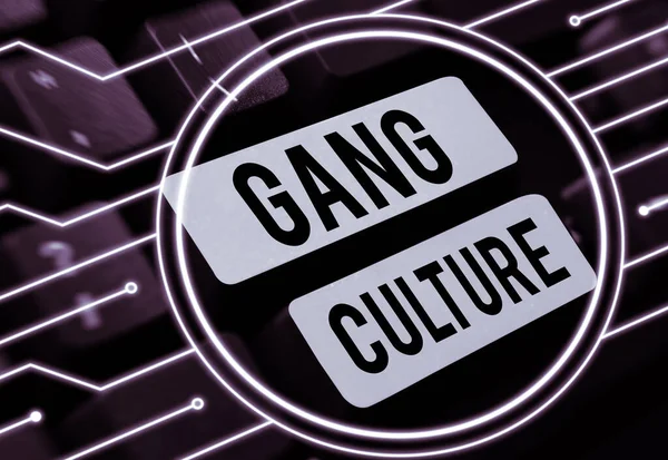 Konceptuální Zobrazení Gang Kultura Internet Koncepce Konkrétní Organizace Zločinců Nebo — Stock fotografie