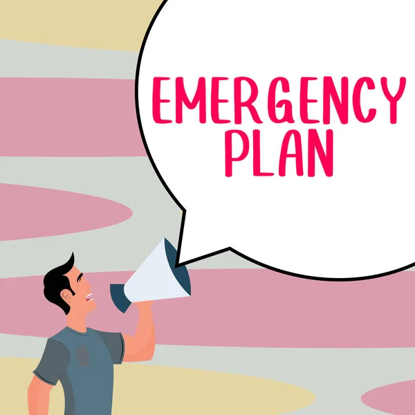 Inspiration showing sign Emergency Plan, Business overview Procedures for response to major emergencies Be prepared