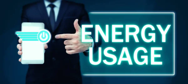 Konceptuell Bildtext Energianvändning Konceptuell Bild Mängd Energi Som Förbrukas Eller — Stockfoto