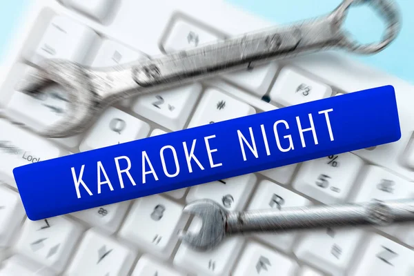 Didascalia Testo Che Presenta Karaoke Night Concetto Che Significa Intrattenimento — Foto Stock