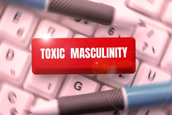 Handwriting Text Toxic Masculinity Business Idea Describes Narrow Repressive Type — 스톡 사진