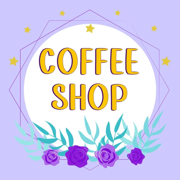 概念展示咖啡店 商业展示小的非正式餐厅 供应咖啡和小食 — 图库照片