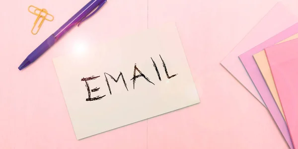Texte Manuscrit Email Business Idea Envoyer Message Commercial Groupe Personnes — Photo