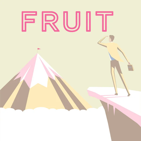 Inspiration Showing Sign Fruit Word Written Sweet Fleshy Product Tree — Stock Photo, Image