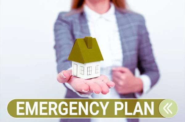 Handwriting text Emergency Plan, Business showcase Procedures for response to major emergencies Be prepared