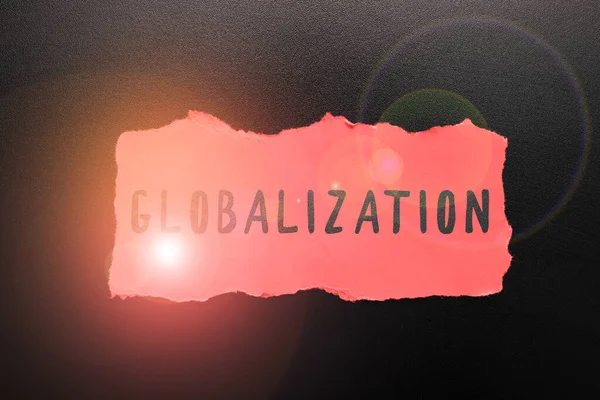 Text Showing Inspiration Globalization Concept Meaning Development Increasingly Integrated Global — Zdjęcie stockowe