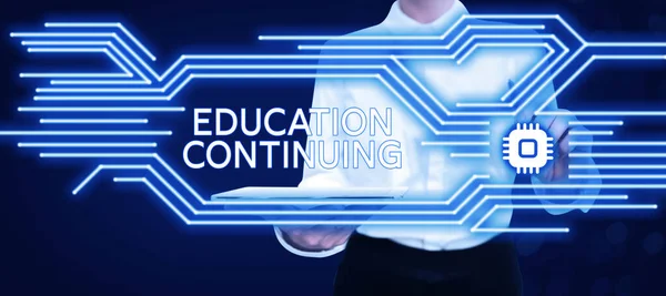 Text Caption Presenting Education Continuing Internet Concept Acquisition Knowledge Skills — Stok fotoğraf