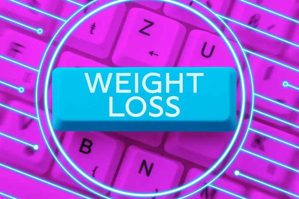 Bildunterschrift Gewichtsverlust Geschäftsidee Abnahme Der Körperflüssigkeit Muskelmasse Reduzieren Fett Entsorgen — Stockfoto
