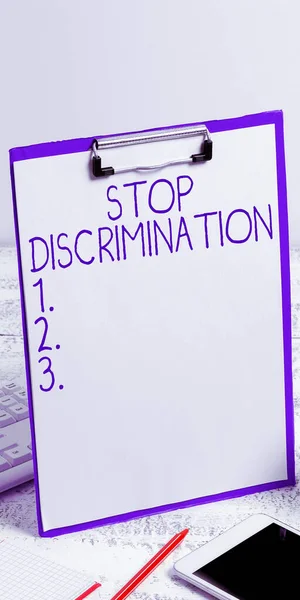 Handwriting Text Stop Discrimination Business Overview Prevent Illegal Excavation Quarry — Fotografia de Stock