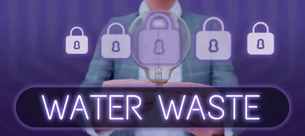 Writing Displaying Text Water Waste Business Idea Liquid Has Been — Stock Photo, Image
