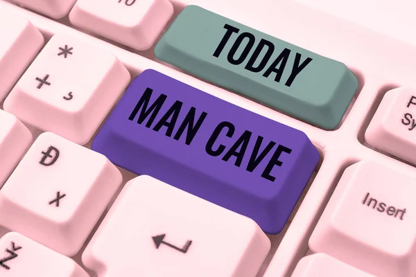 Inspiratie Met Teken Man Cave Business Aanpak Een Kamer Ruimte — Stockfoto