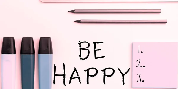 Текст Почерку Будьте Щасливі Бізнес Підхід Жити Кожну Мить Остання — стокове фото