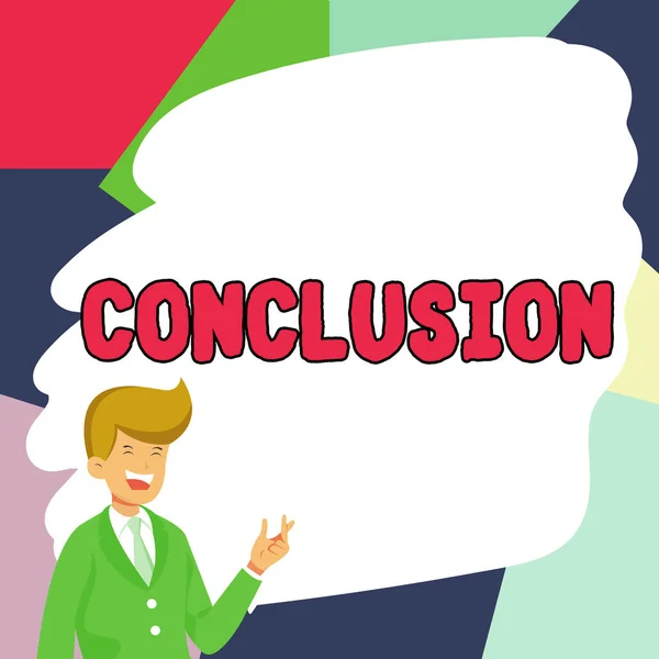Concerepeption Conclusion Word Results Analysis Final Decision End Event Process — 스톡 사진