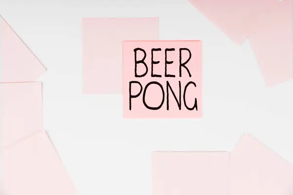 Legenda Conceitual Beer Pong Internet Conceba Jogo Com Conjunto Copos — Fotografia de Stock