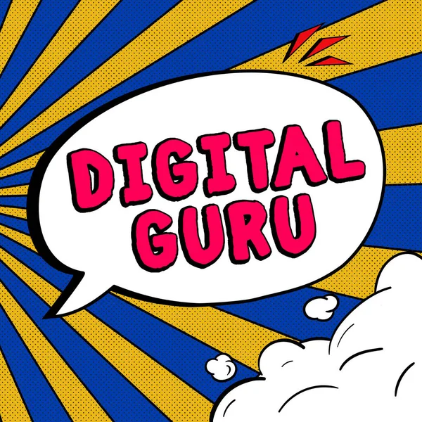 Handskrift Text Digital Guru Business Showcase Lärare Och Intellektuell Guide — Stockfoto