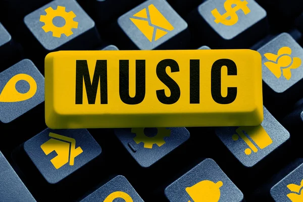 Inspiráló Szöveg Zene Üzleti Bemutató Ének Vagy Hangszeres Hangszerek Oly — Stock Fotó