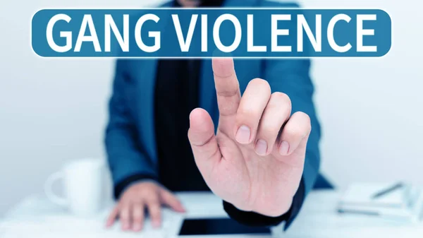 Exibição Conceitual Gang Violence Business Mostra Violação Das Leis Causadas — Fotografia de Stock