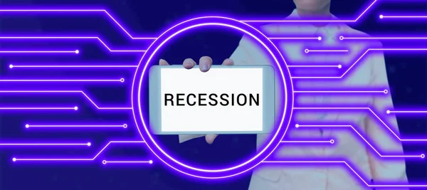 Conceptual Caption Recession Word Process Progressive Decrease Growing Period Reduction — Stock Photo, Image