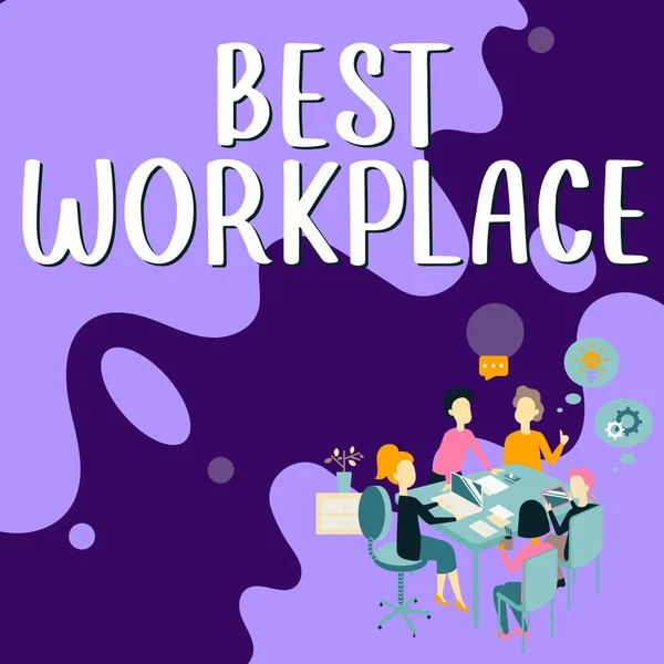 Text Showing Inspiration Best Workplace Concept Meaning Ideal Company Work — Stok fotoğraf
