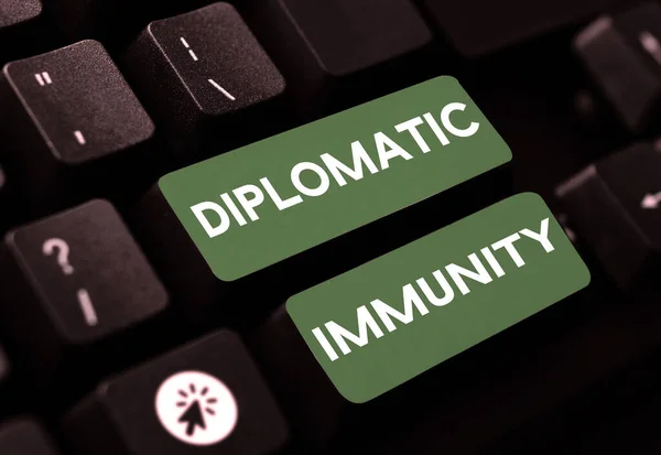 Tekstbord Met Diplomatieke Immuniteit Woord Geschreven Wet Die Buitenlandse Diplomaten — Stockfoto