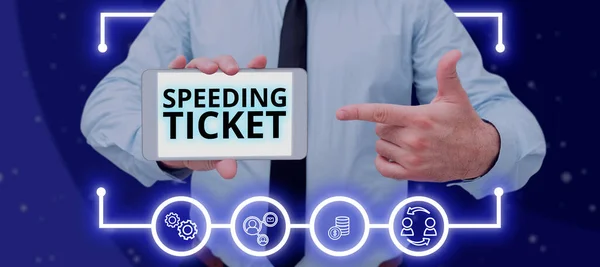 Inspiration Showing Sign Speeding Ticket Word Psychological Test Maximum Speed — Stockfoto