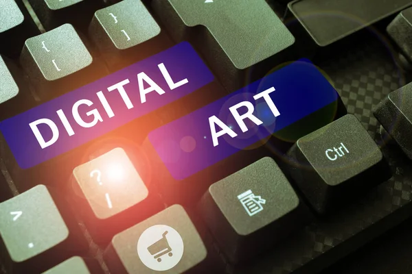 Концептуальный Дисплей Digital Art Business Idea Use Skill Creative Imagination — стоковое фото
