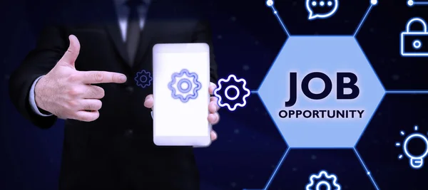 Text Caption Presenting Job Opportunity Internet Concept Opportunity Employment Chance — 图库照片