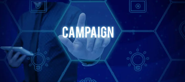 キャンペーンを提示するテキストキャプション プロダクトサービスを促進し 販売するためのアクションのための単語 — ストック写真