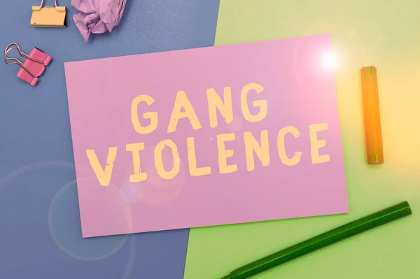 Legenda Conceitual Gang Violence Concept Significa Violação Das Leis Causadas — Fotografia de Stock