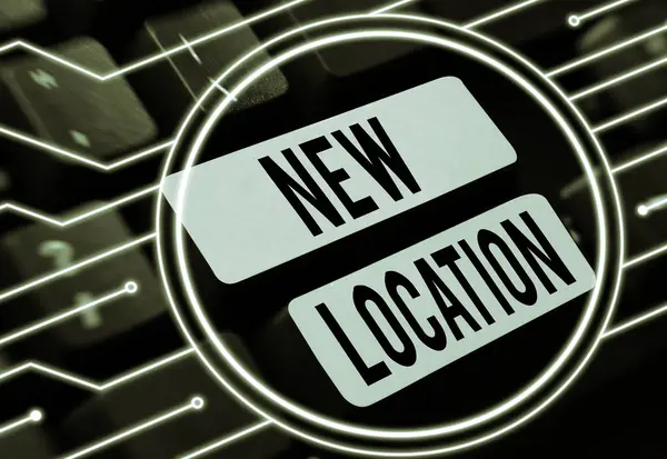 Text Showing Inspiration New Location Word Get Located New Place — Stockfoto