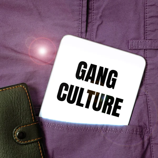Handskrift Text Gang Kultur Internet Begreppet Särskild Organisation Brottslingar Eller — Stockfoto