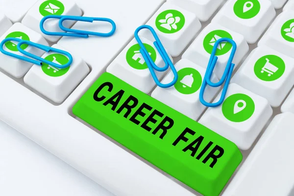 Hand Writing Sign Career Fair Business Concept Event Which Job — Photo
