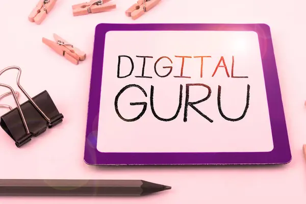 Text Som Visar Inspiration Digital Guru Business Showcase Lärare Och — Stockfoto