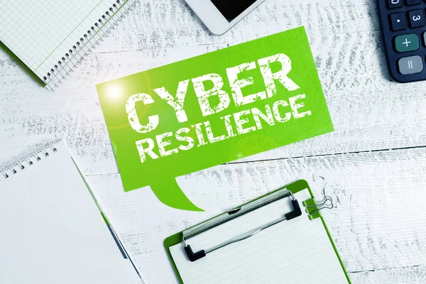 Sign Exibindo Cyber Resilience Medida Ideia Negócio Quão Bem Uma — Fotografia de Stock