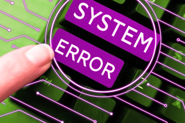 Text Sign Showing System Error Business Idea Technological Failure Software — Fotografia de Stock