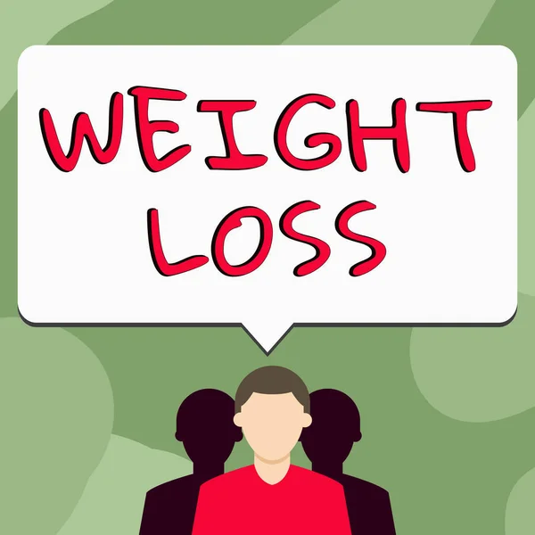 Text Caption Presenting Weight Loss Internet Concept Decrease Body Fluid — Stok fotoğraf