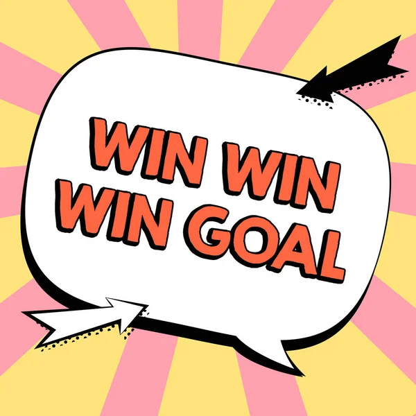 Señal Que Muestra Win Win Win Goal Word Approach Que — Foto de Stock