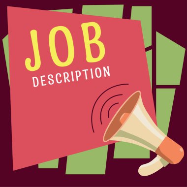 El yazısı metin Görev Açıklaması, İş Konsepti Bir konumun sorumluluklarını açıklayan belge